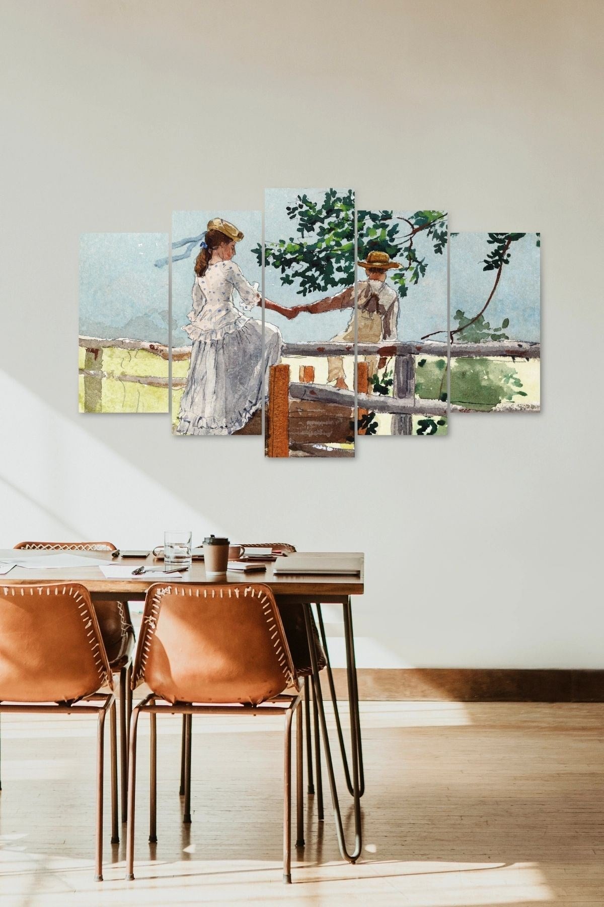 İnsan Manzarası 5 Parçalı Mdf Tablo 60 x 100