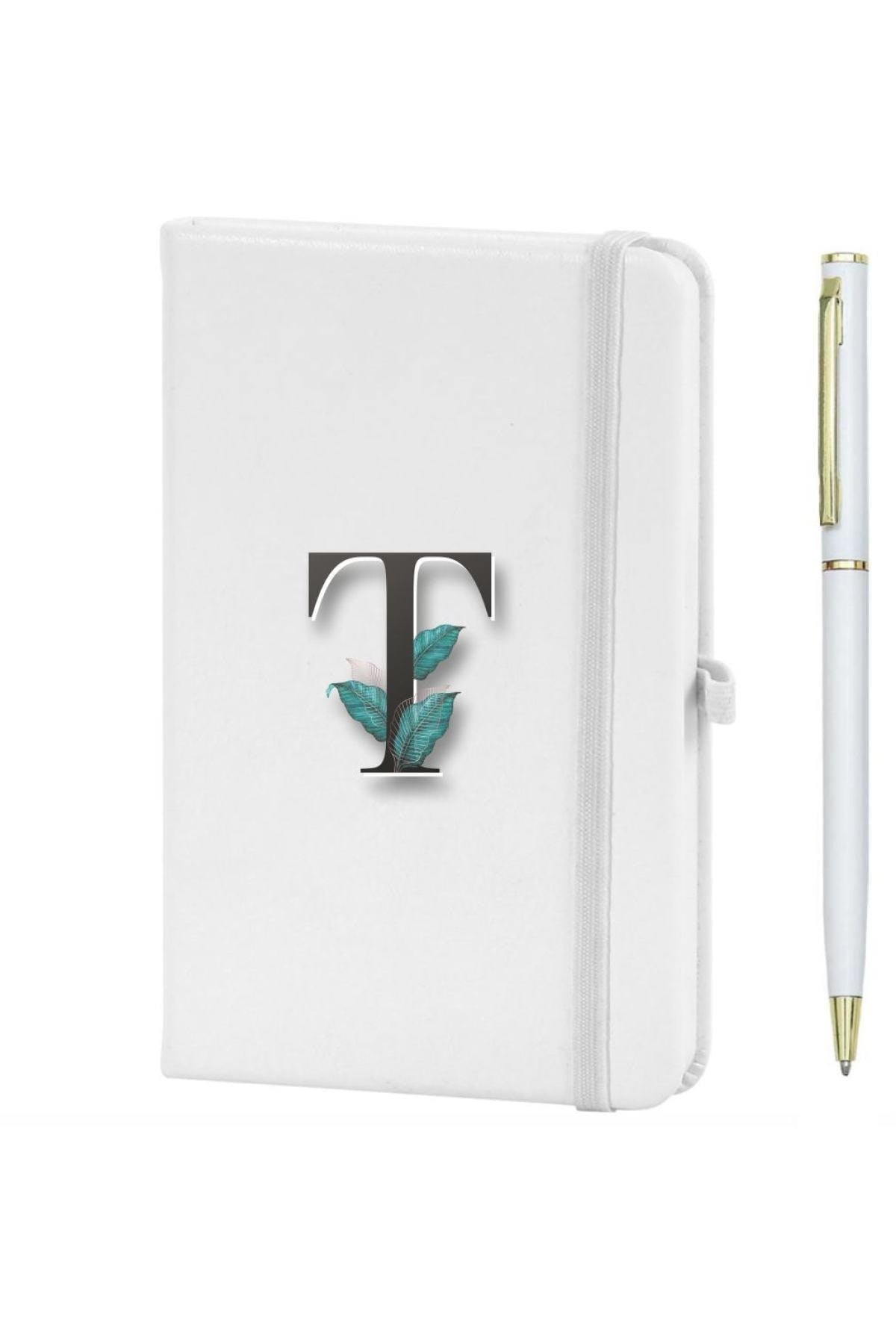T Harfi Çiçek Baskılı Defter
