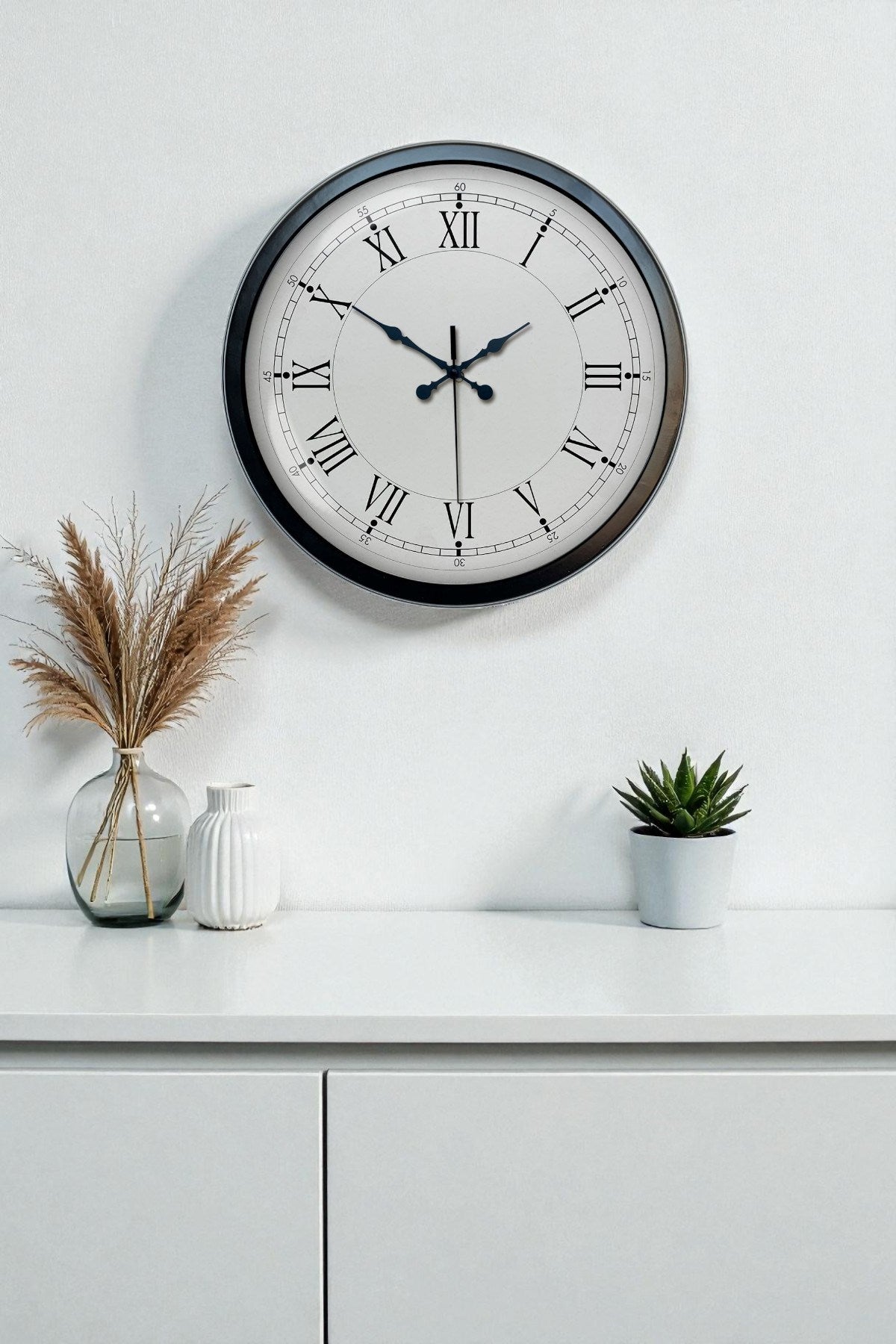 Zentime 40 Cm Siyah Şık Duvar Saati