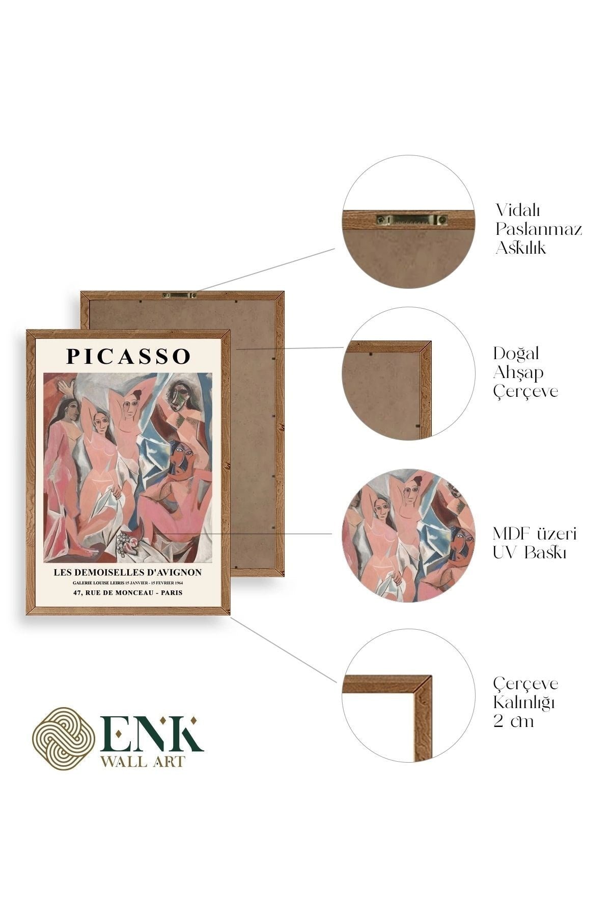 Picasso Ahşap Çerçeveli Tablo 50 x 70