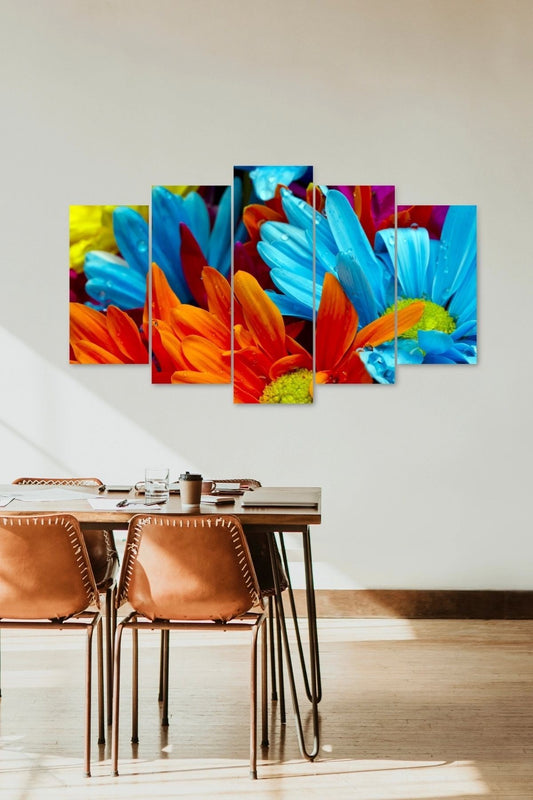 Çiçekler 5 Parçalı Mdf Tablo 60 x 100