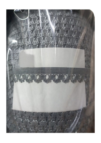 Çamaşır Lastiği Dantelli 1 cm 1 Metre Gri