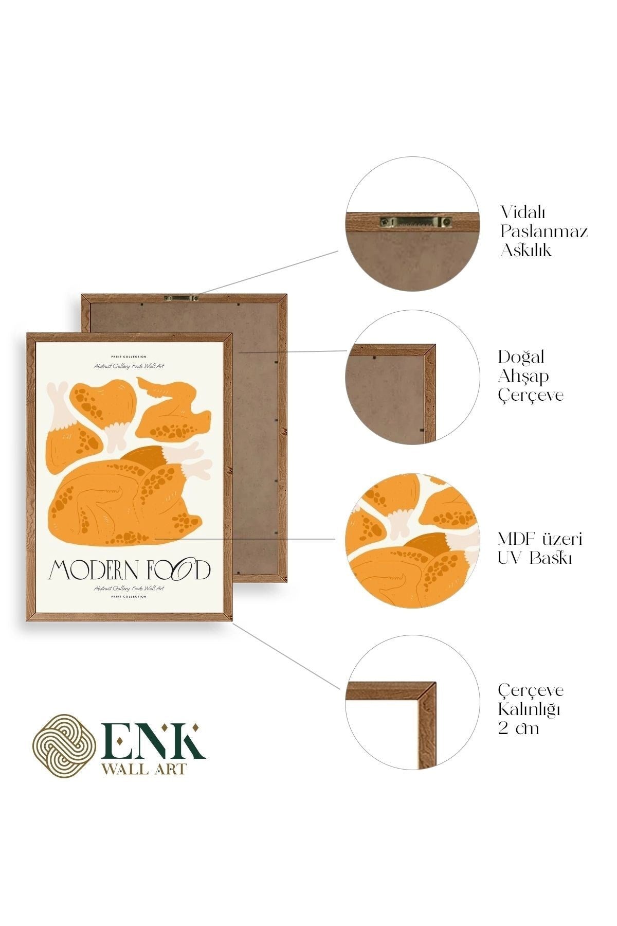 Tavuk Ahşap Çerçeveli Tablo 50 x 70