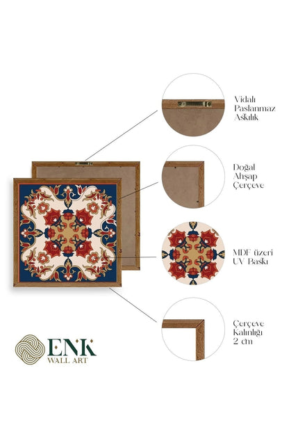 Desen Ahşap Çerçeveli Tablo 42 x 42