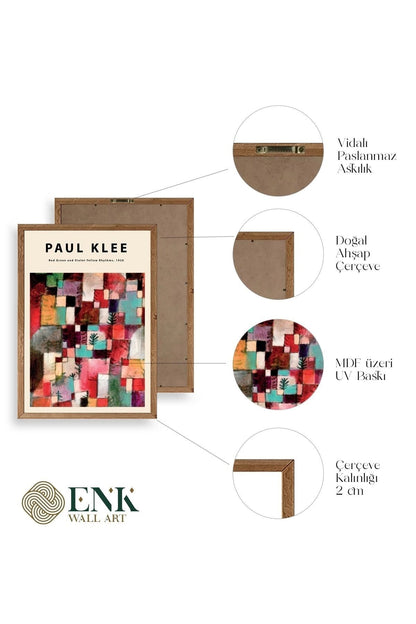 Paul Klee Üçlü Ahşap Çerçeveli Tablo 40 x 60
