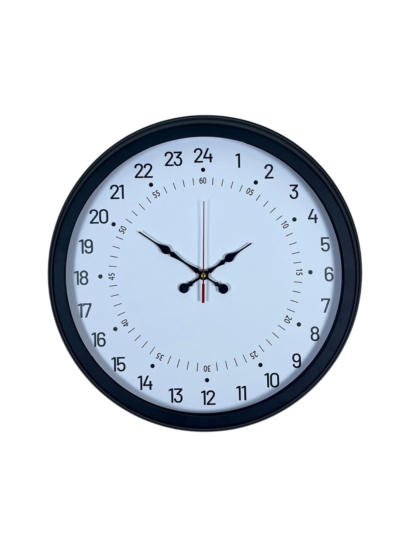 Siyah 40 Cm Metal 24 Saat Göstergeli Özel Tasarım Duvar Saati