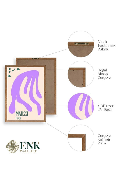Soyut Ahşap Çerçeveli Tablo 50 x 70
