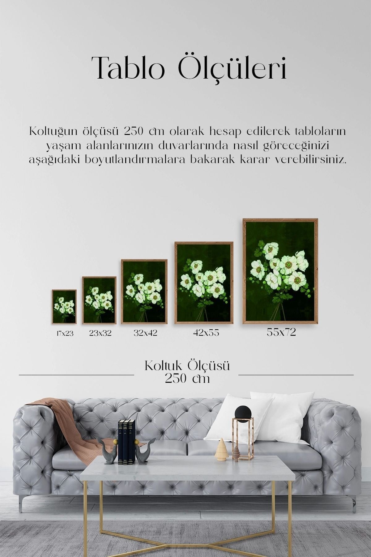 Çiçekler Ahşap Çerçeveli Tablo 50 x 70