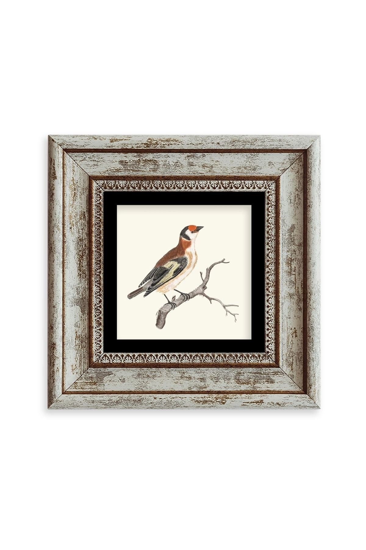 Dal ve Kuş Çerçeveli Taş Tablo 20 cm