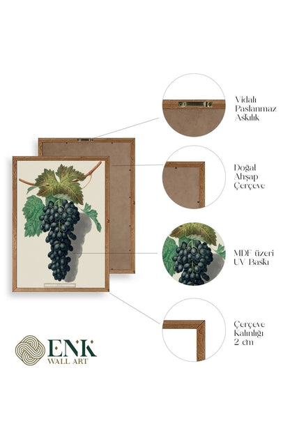 Üzüm Ahşap Çerçeveli Tablo 17 x 23