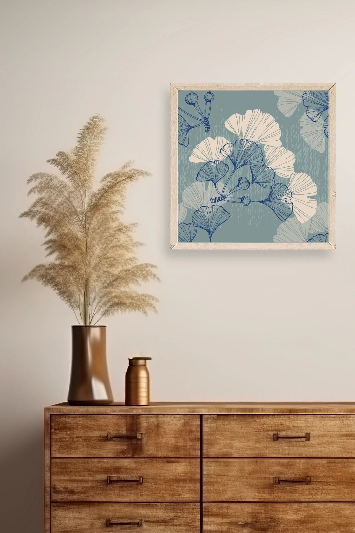 Çiçek Ahşap Çerçeveli Tablo 42 x 42