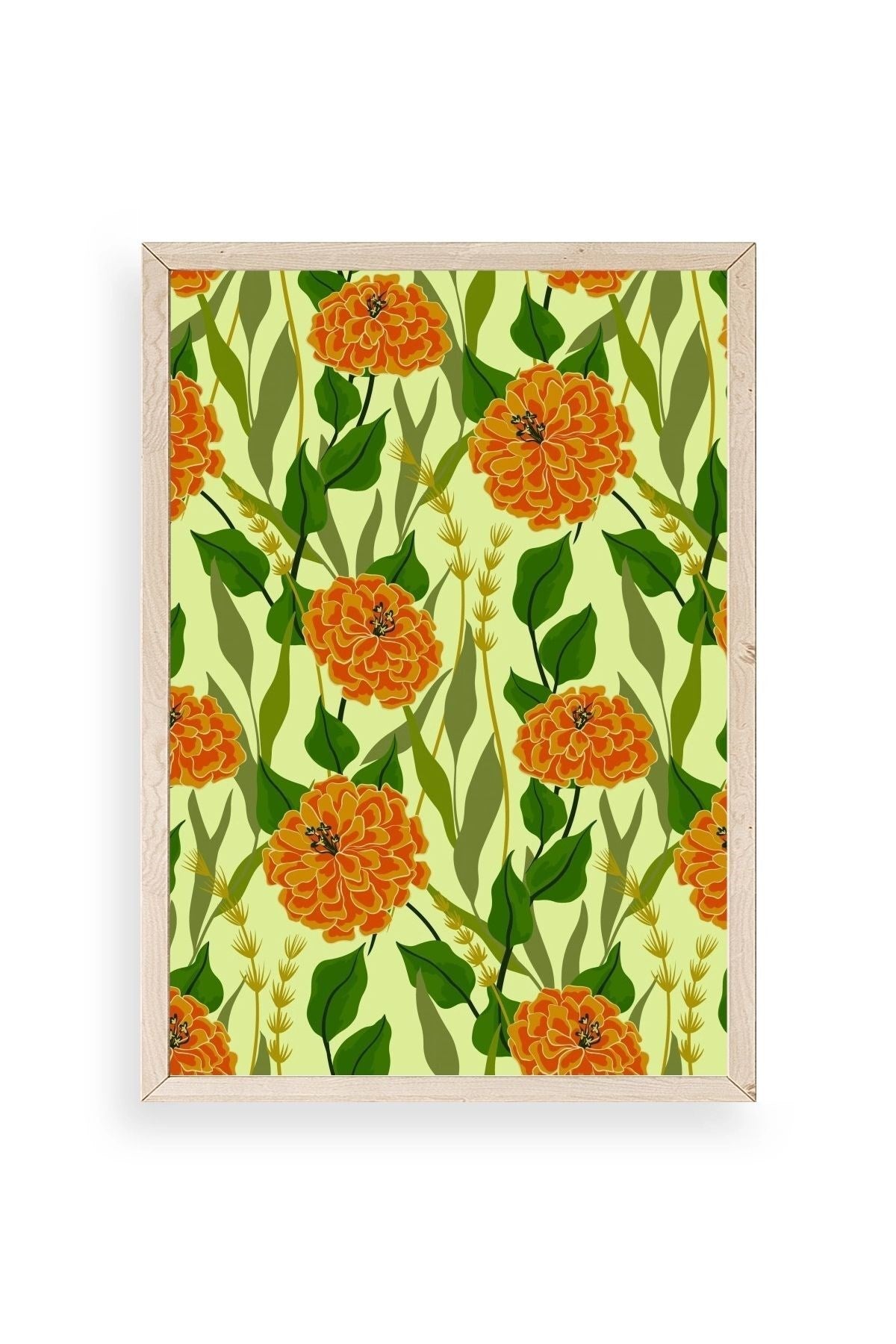 Çiçekler Ahşap Çerçeveli Tablo 50 x 70