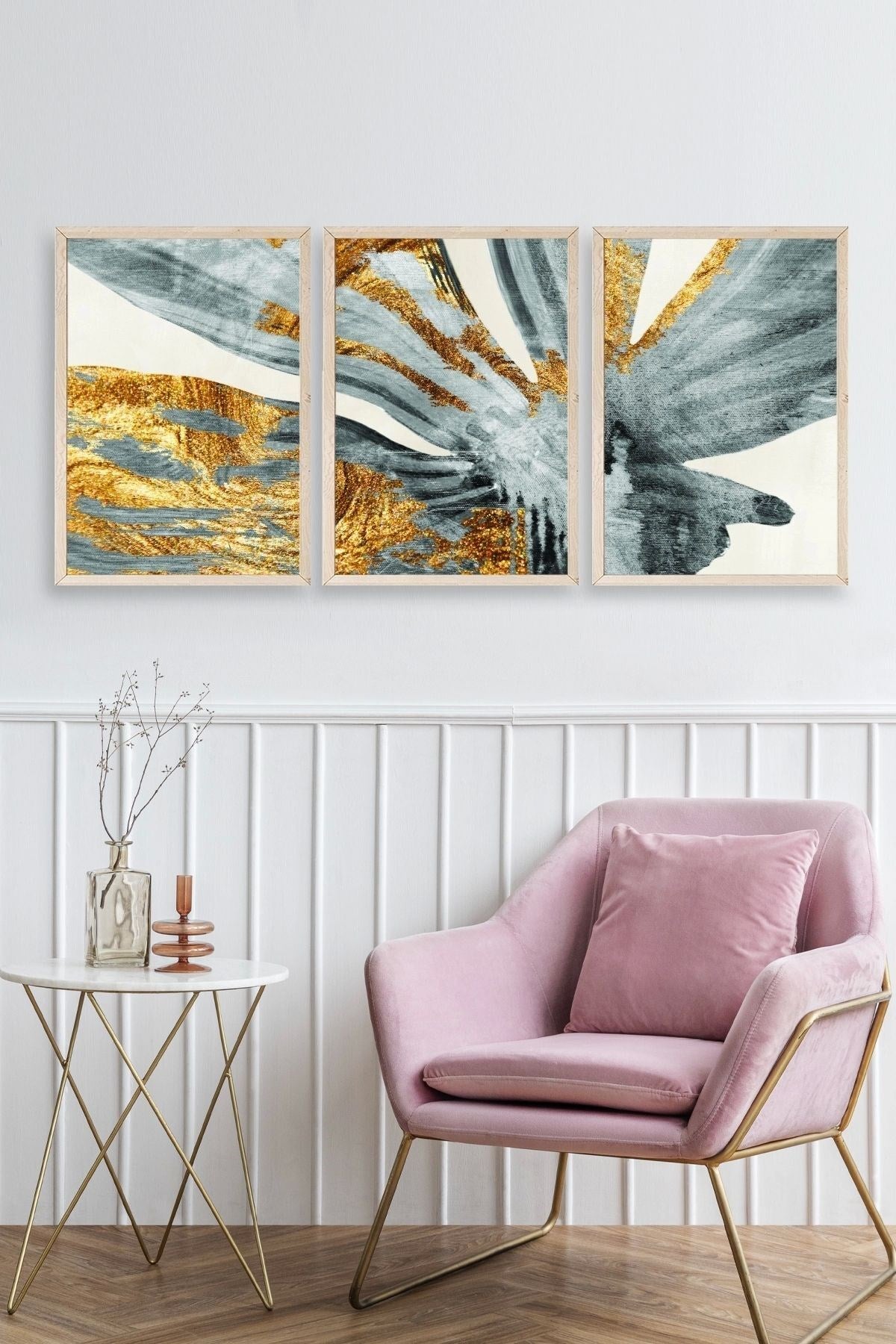 Soyut Ahşap Çerçeveli Tablo 30 x 42