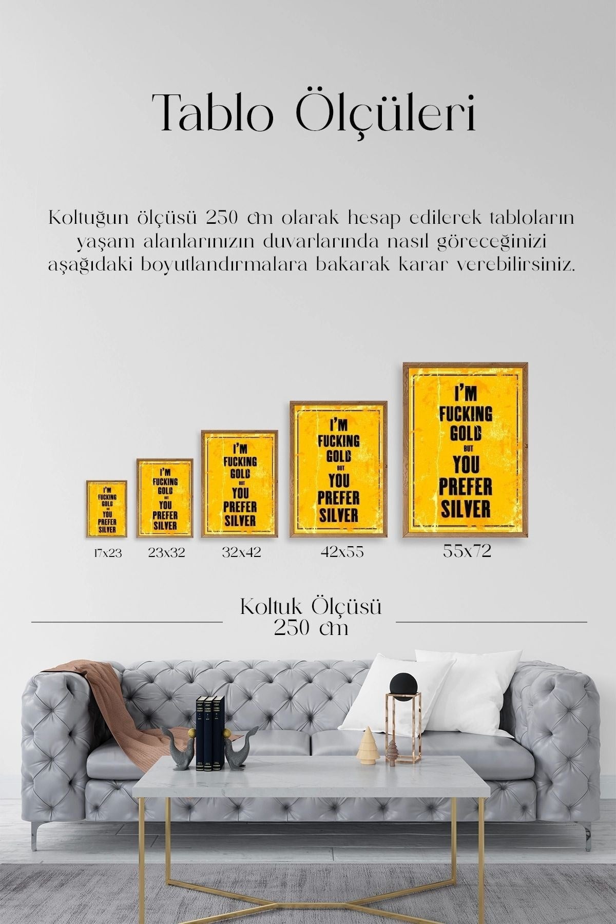 Motto Ahşap Çerçeveli Tablo 50 x 70