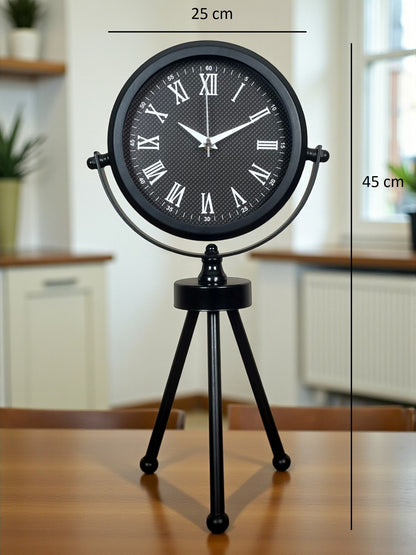 Zentime Siyah Zarif Üç Ayaklı Masa Saati