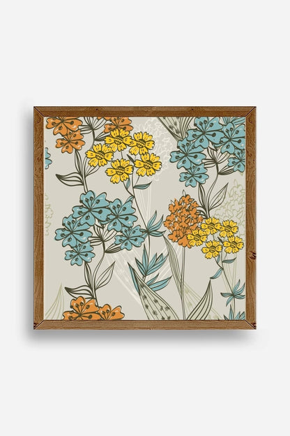 Çiçek Ahşap Çerçeveli Tablo 42 x 42
