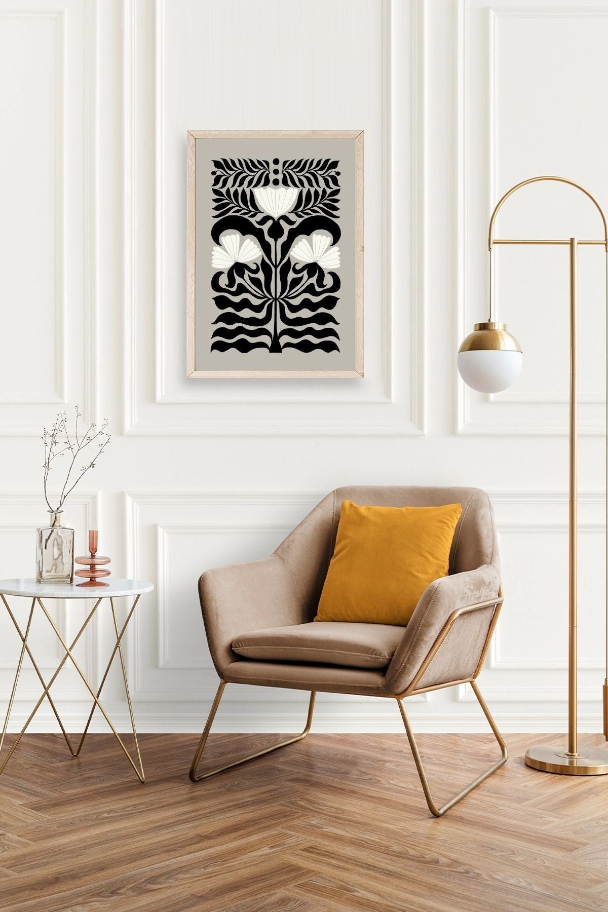 Çiçek Ahşap Çerçeveli Tablo 17 x 23