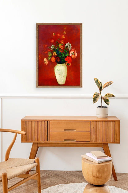 Vazoda Çiçek Ahşap Çerçeveli Tablo 50 x 70