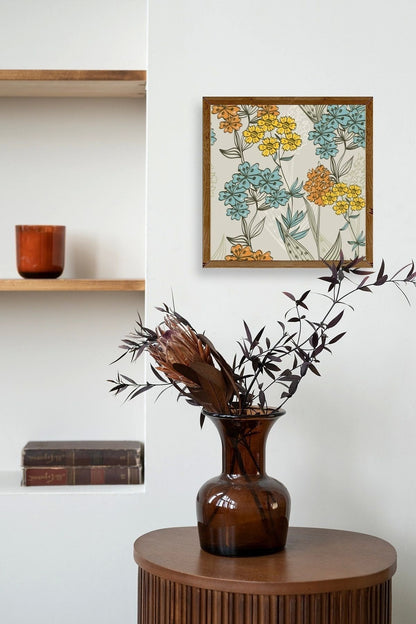 Çiçek Ahşap Çerçeveli Tablo 23 x 23
