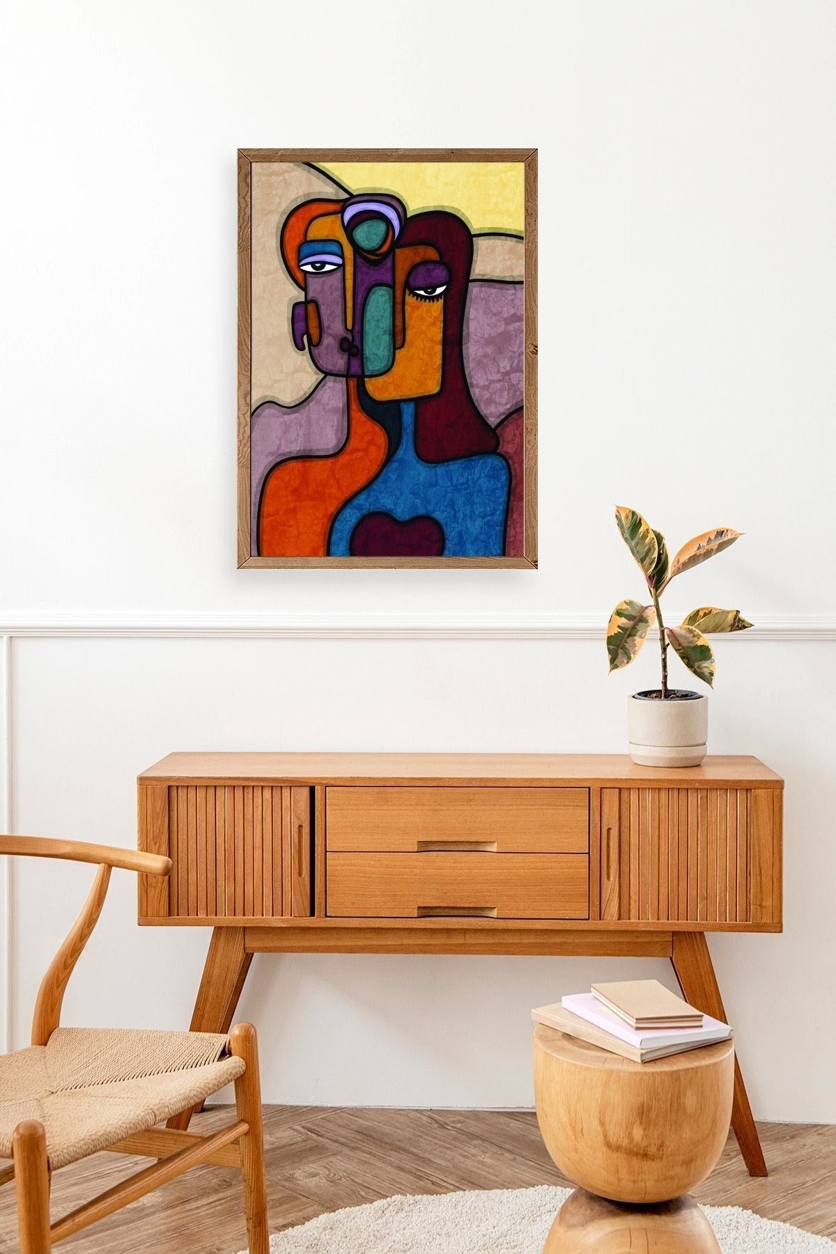 Soyut Kadın Ahşap Çerçeveli Tablo 50 x 70