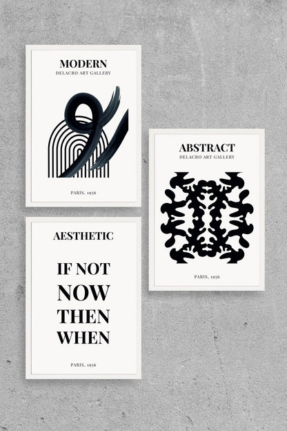 Modern Üçlü Ahşap Çerçeveli Tablo 50 x 70