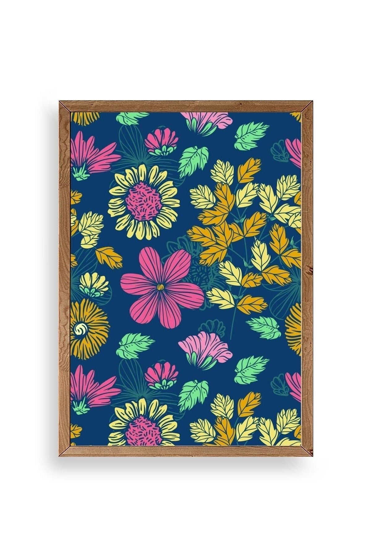 Çiçekler Ahşap Çerçeveli Tablo 50 x 70