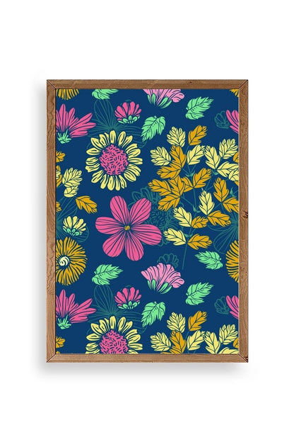 Çiçekler Ahşap Çerçeveli Tablo 50 x 70