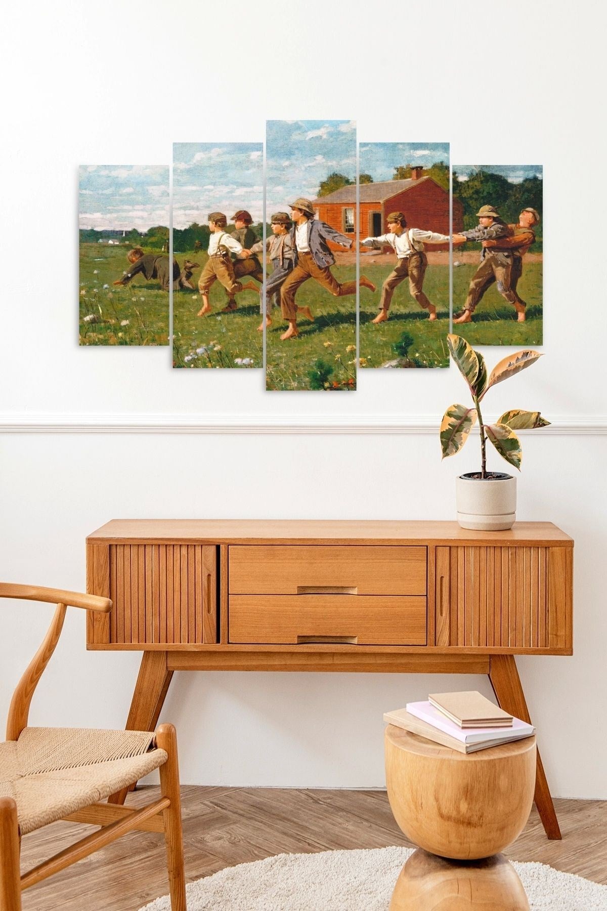 İnsan Manzarası 5 Parçalı Mdf Tablo 60 x 100