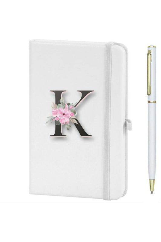 K Harfi Çiçek Desen Baskılı Defter