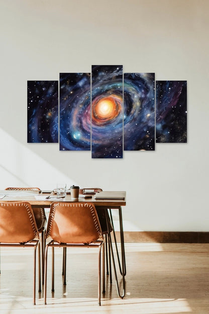 Gökyüzü Manzarası 5 Parçalı Mdf Tablo 60 x 100