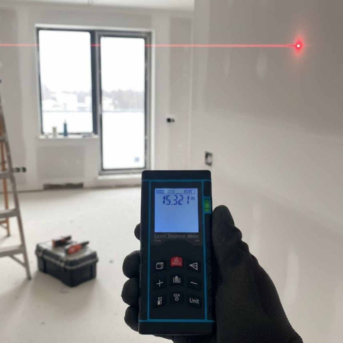 BUFFER® Profesyonel 40 Metre Dijital Lazer Metre Ölçüm Cihazı-LCD Ekranlı,Su Terazili,Pisagor Ölçüm Fonksiyonlu,20 Kayıt Hafızalı,Hassas Lazer Ölçer