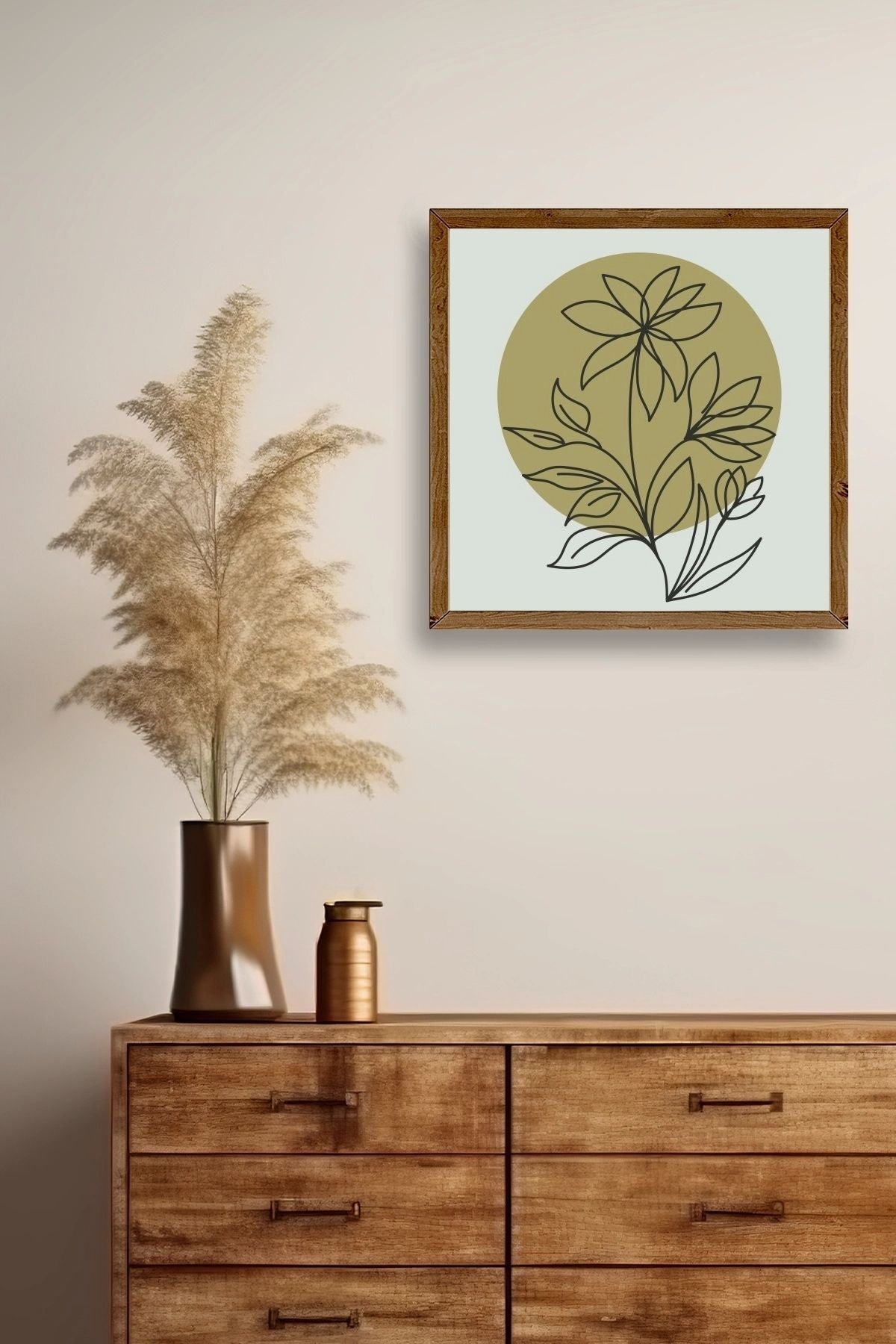 Çiçek Ahşap Çerçeveli Tablo 42 x 42