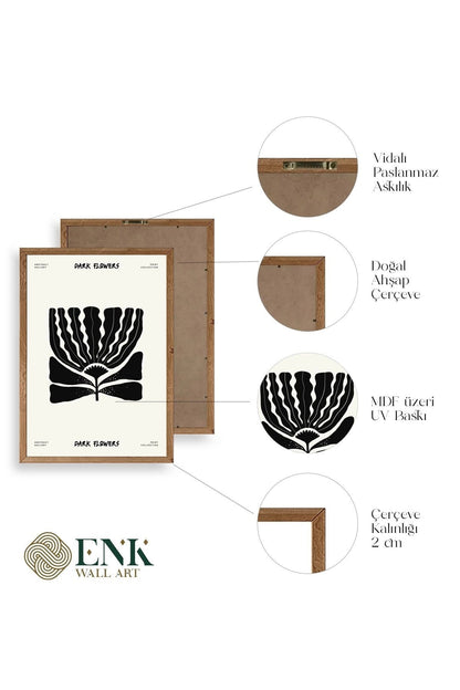 Çiçek Ahşap Çerçeveli Tablo 23 x 30