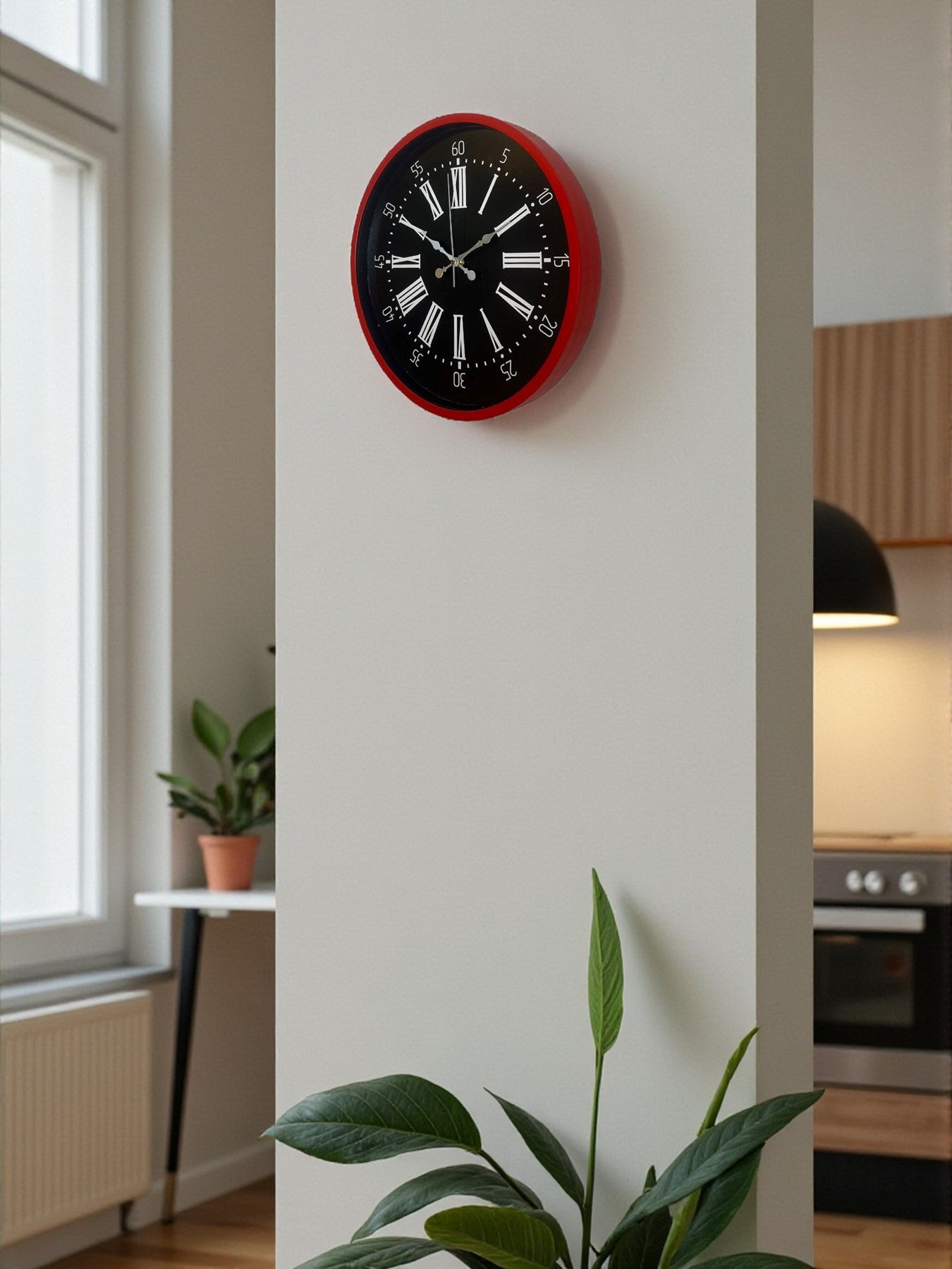 Zentime 36 Cm Kırmızı Dekoratif Duvar Saati