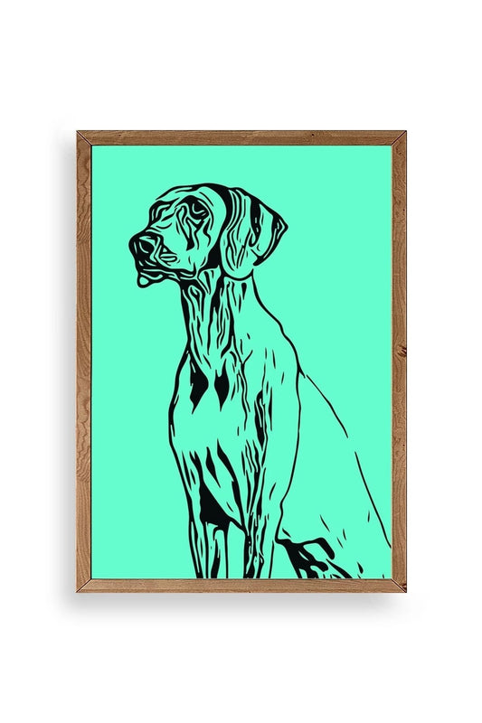 Köpek Ahşap Çerçeveli Tablo 50 x 70