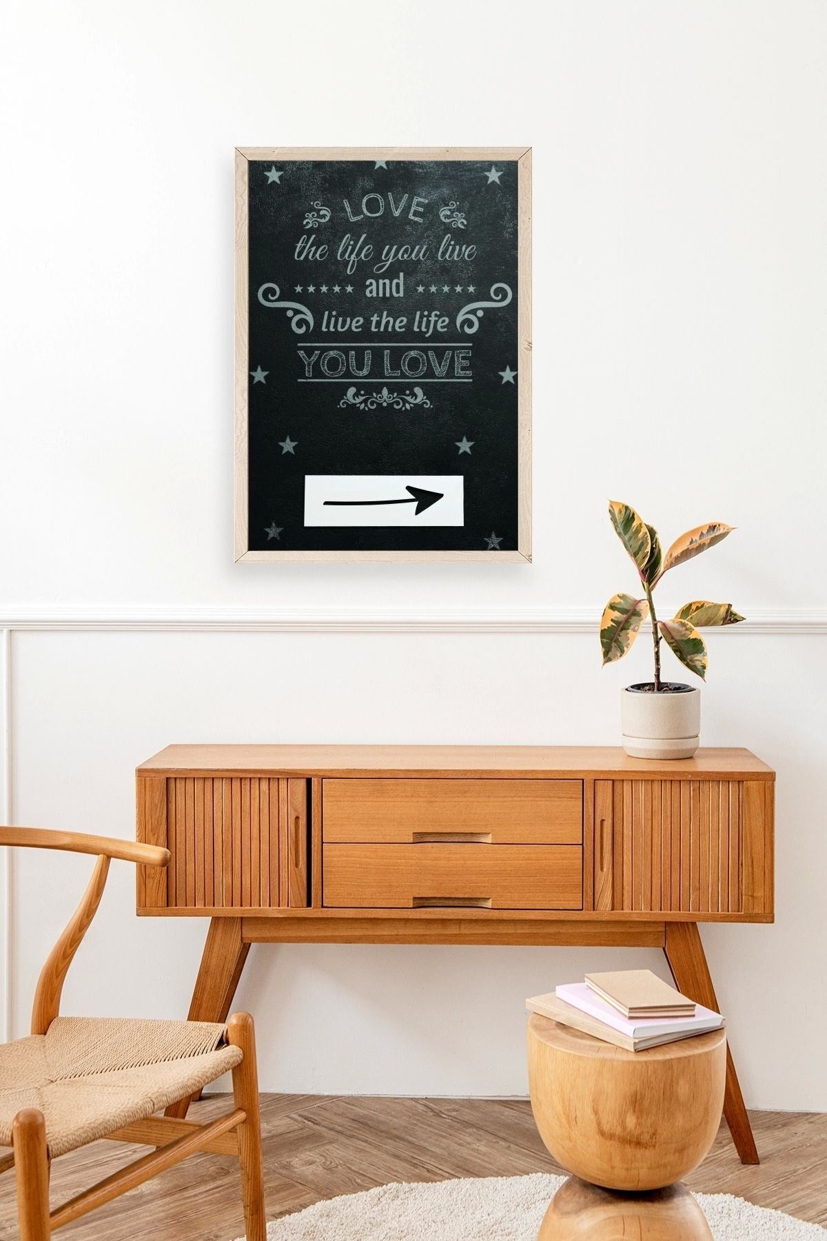 Motto Ahşap Çerçeveli Tablo 23 x 30