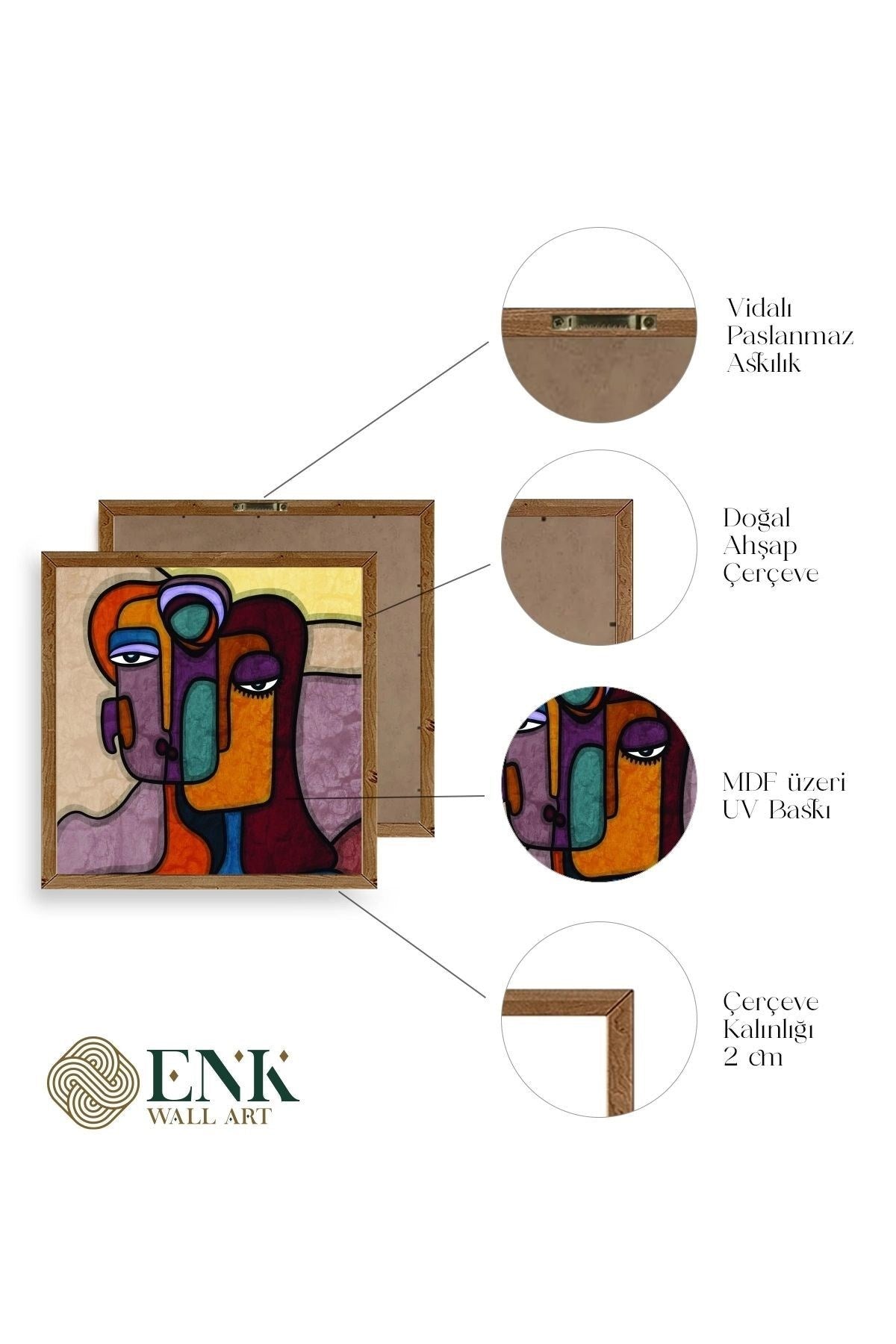 Soyut Kadın Ahşap Çerçeveli Tablo 50 x 70