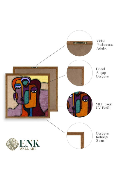 Soyut Kadın Ahşap Çerçeveli Tablo 50 x 70