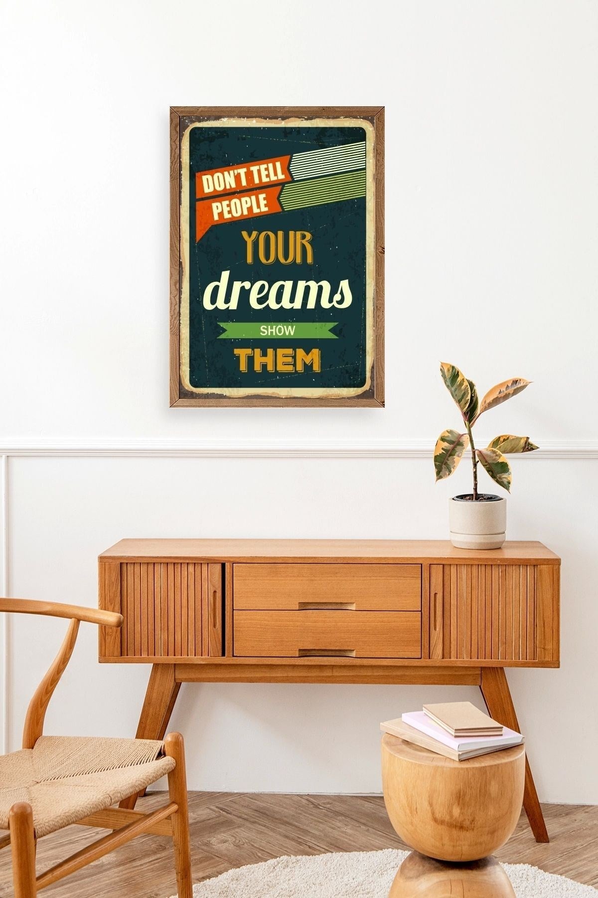 Motto Ahşap Çerçeveli Tablo 17 x 23