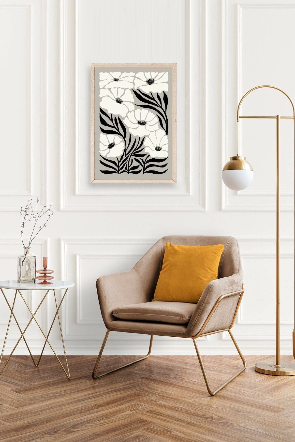 Çiçek Ahşap Çerçeveli Tablo 23 x 30