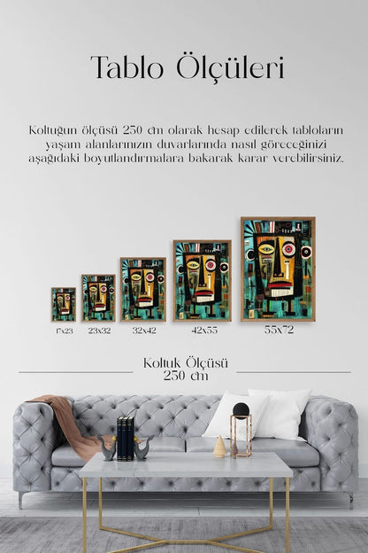 Soyut Ahşap Çerçeveli Tablo 50 x 70