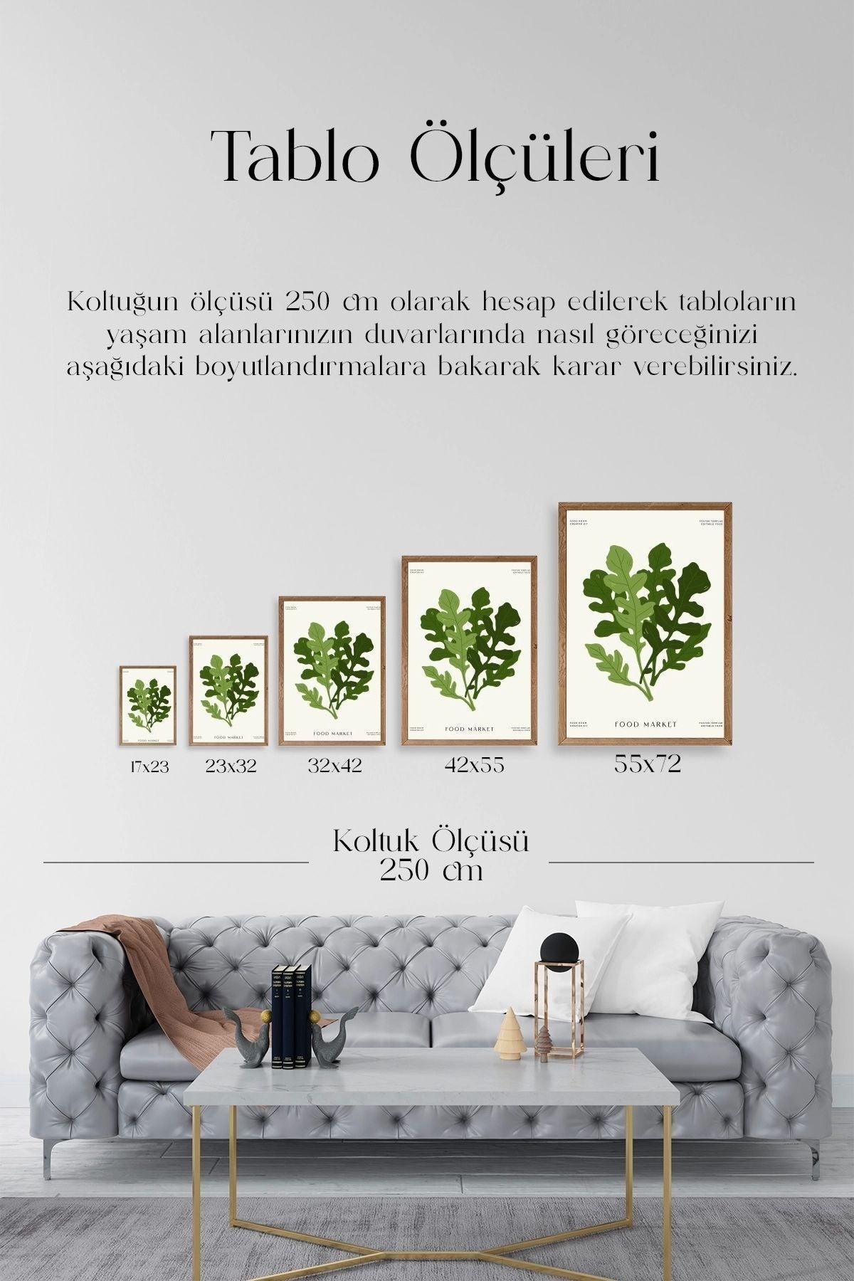 Yaprak Ahşap Çerçeveli Tablo 30 x 42