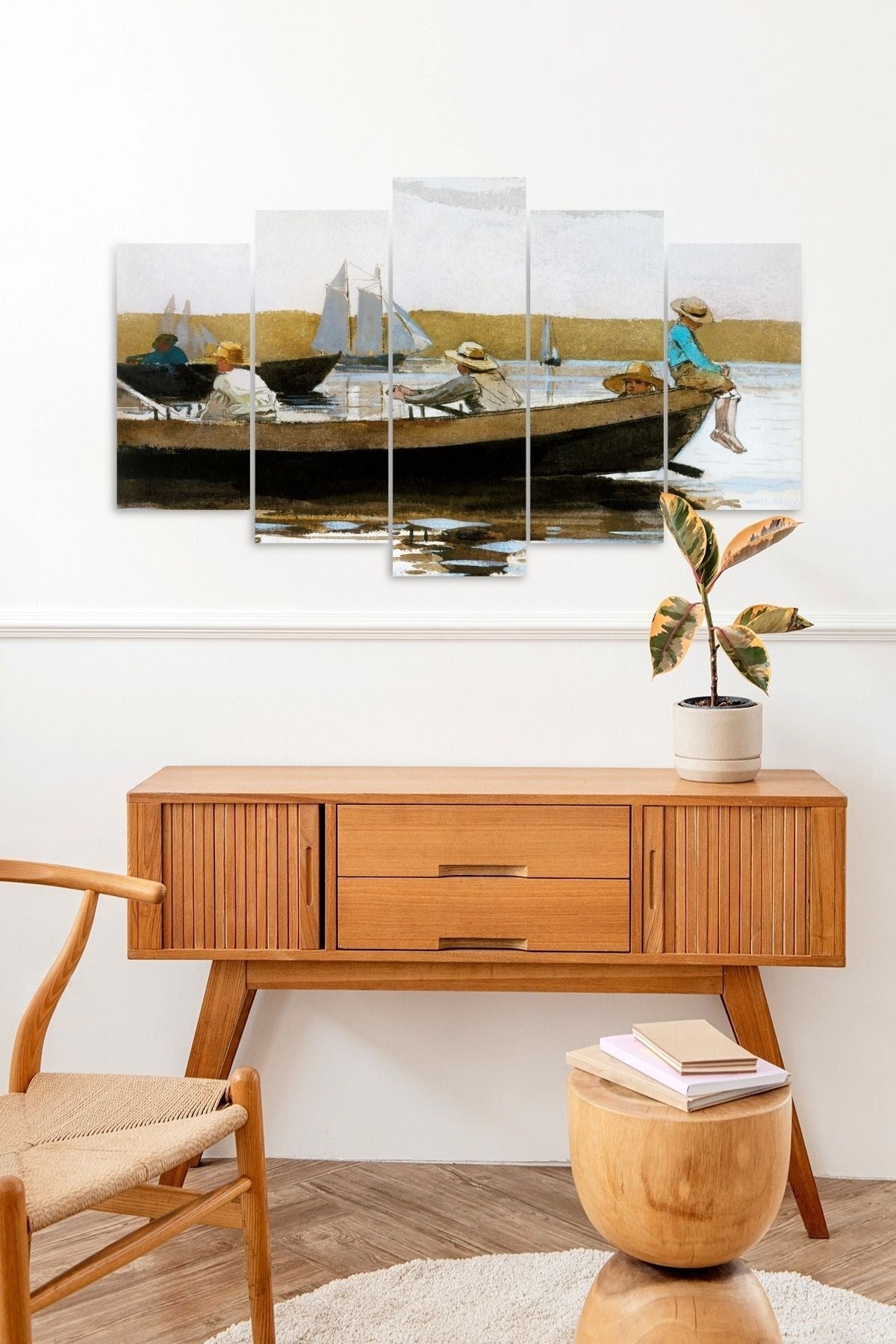 Deniz Manzarası 5 Parçalı Mdf Tablo 60 x 100