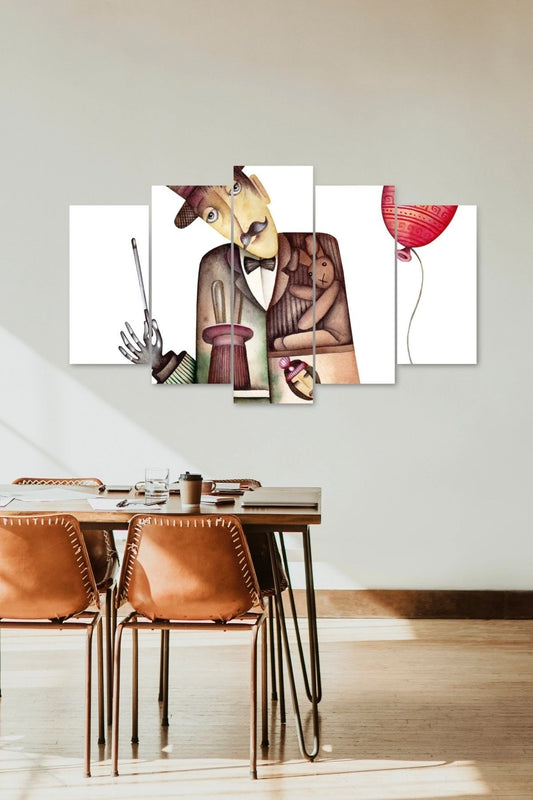Düşündüren Tablo 5 Parçalı Mdf Tablo 60 x 100