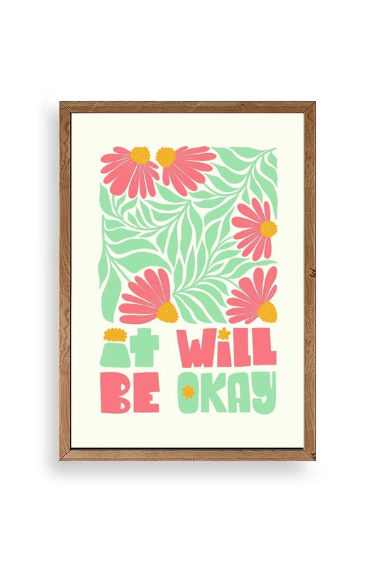 Motto Ahşap Çerçeveli Tablo 17 x 23