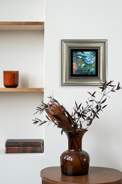 Soyut Çerçeveli Taş Tablo 20 cm