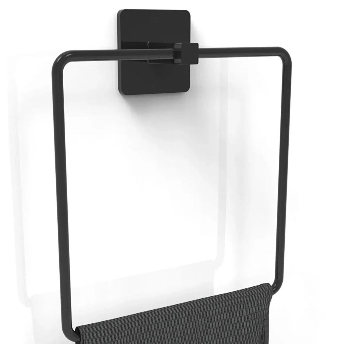 BUFFER® Kendiliğinden Yapışkanlı Siyah Paslanmaz Metal Kare Havluluk