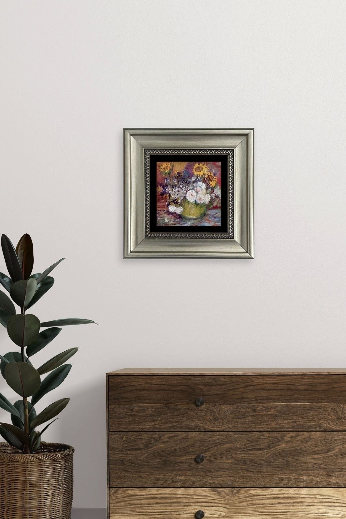 Van Gogh Çerçeveli Taş Tablo 20 cm