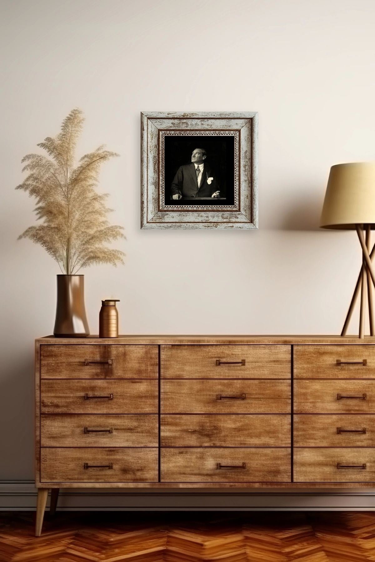 Atatürk Çerçeveli Taş Tablo 20 cm