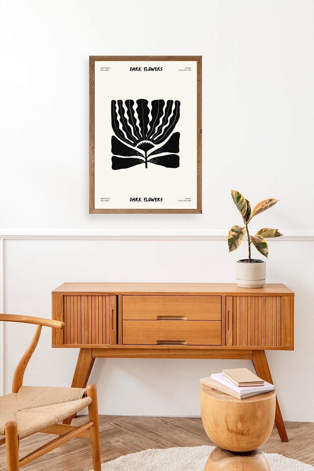 Çiçek Ahşap Çerçeveli Tablo 17 x 23